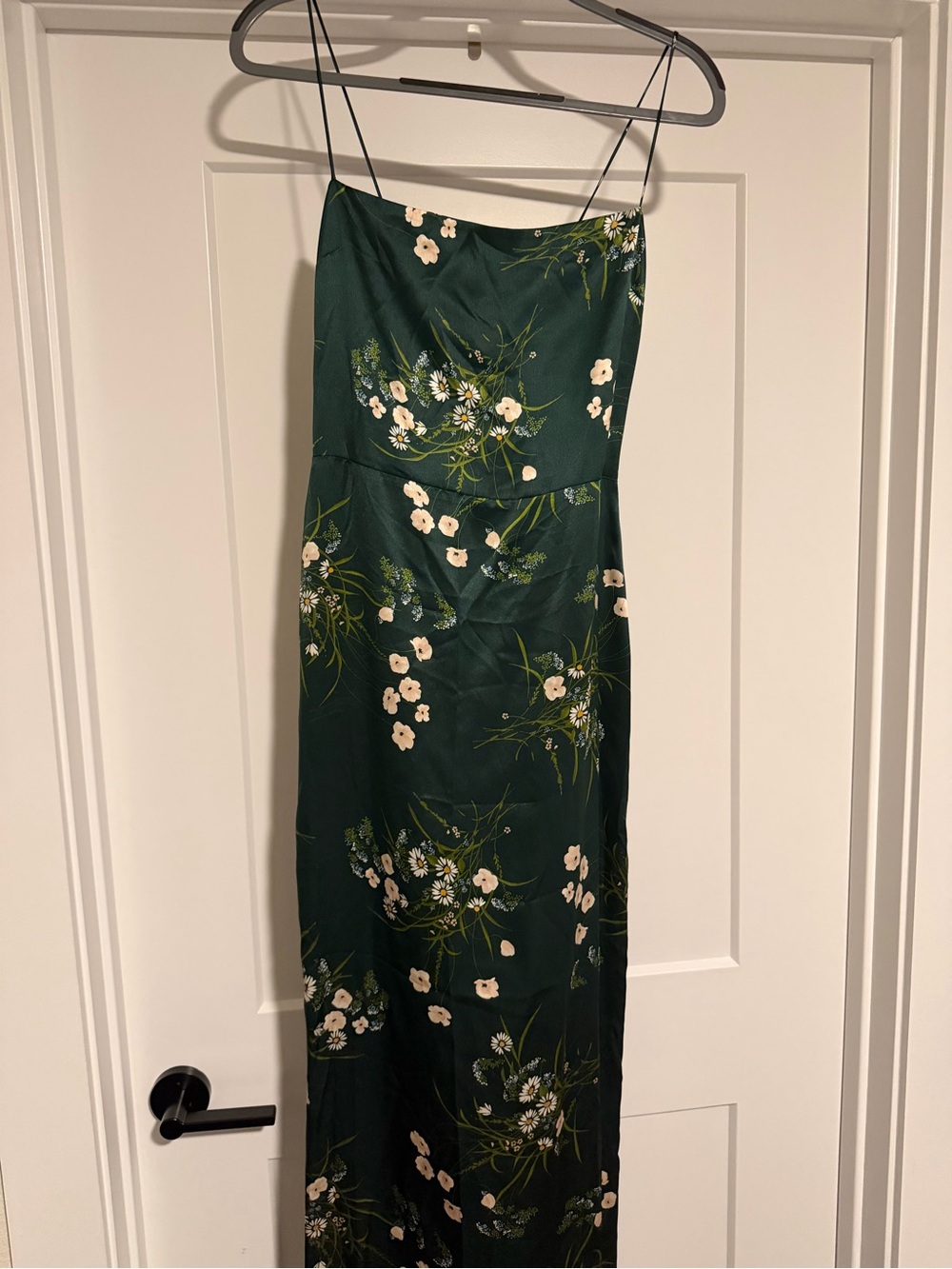 NWT Reformation Frankie Silk Dress in Wildflower Emerald Floral Size 4